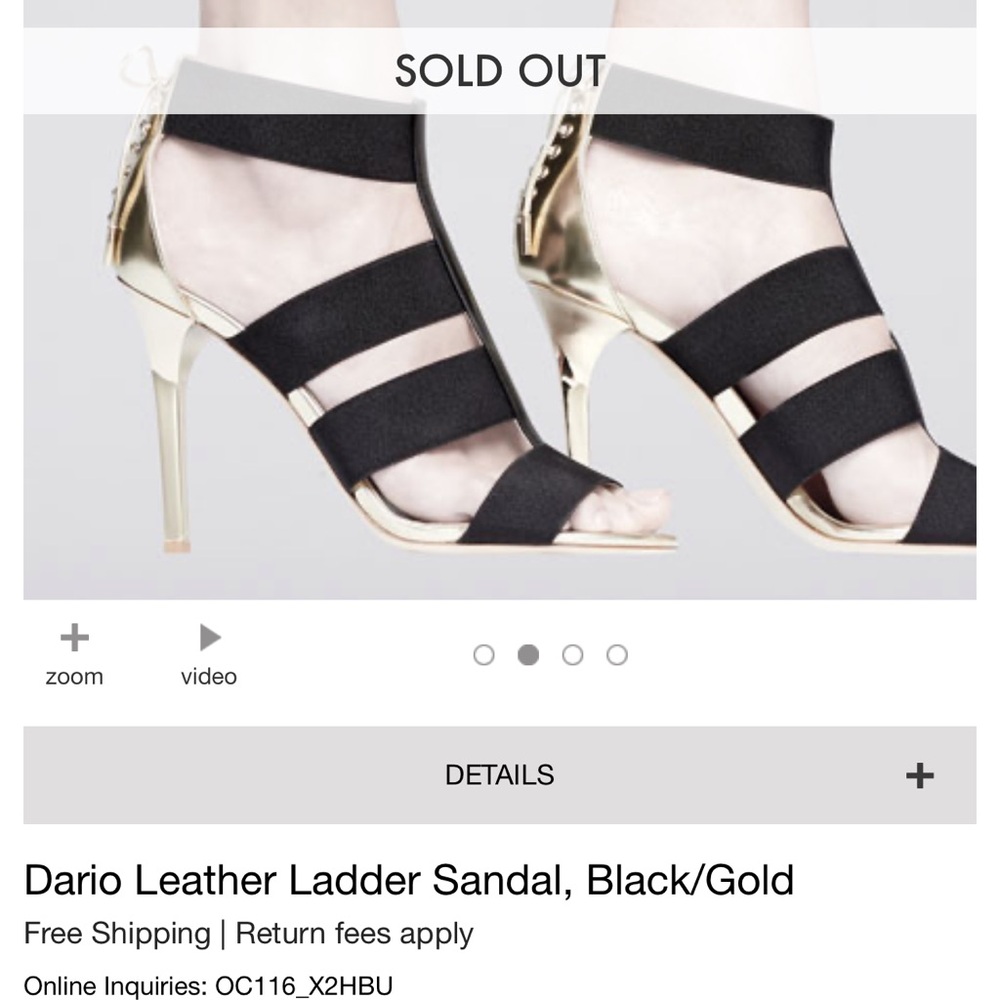 Jimmy Choo Black/Gold leather sandal. Size 40. 
Brand New-No Box